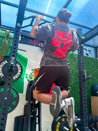 Playera PHASE1 "Focus On Good" NEGRO/ROJO