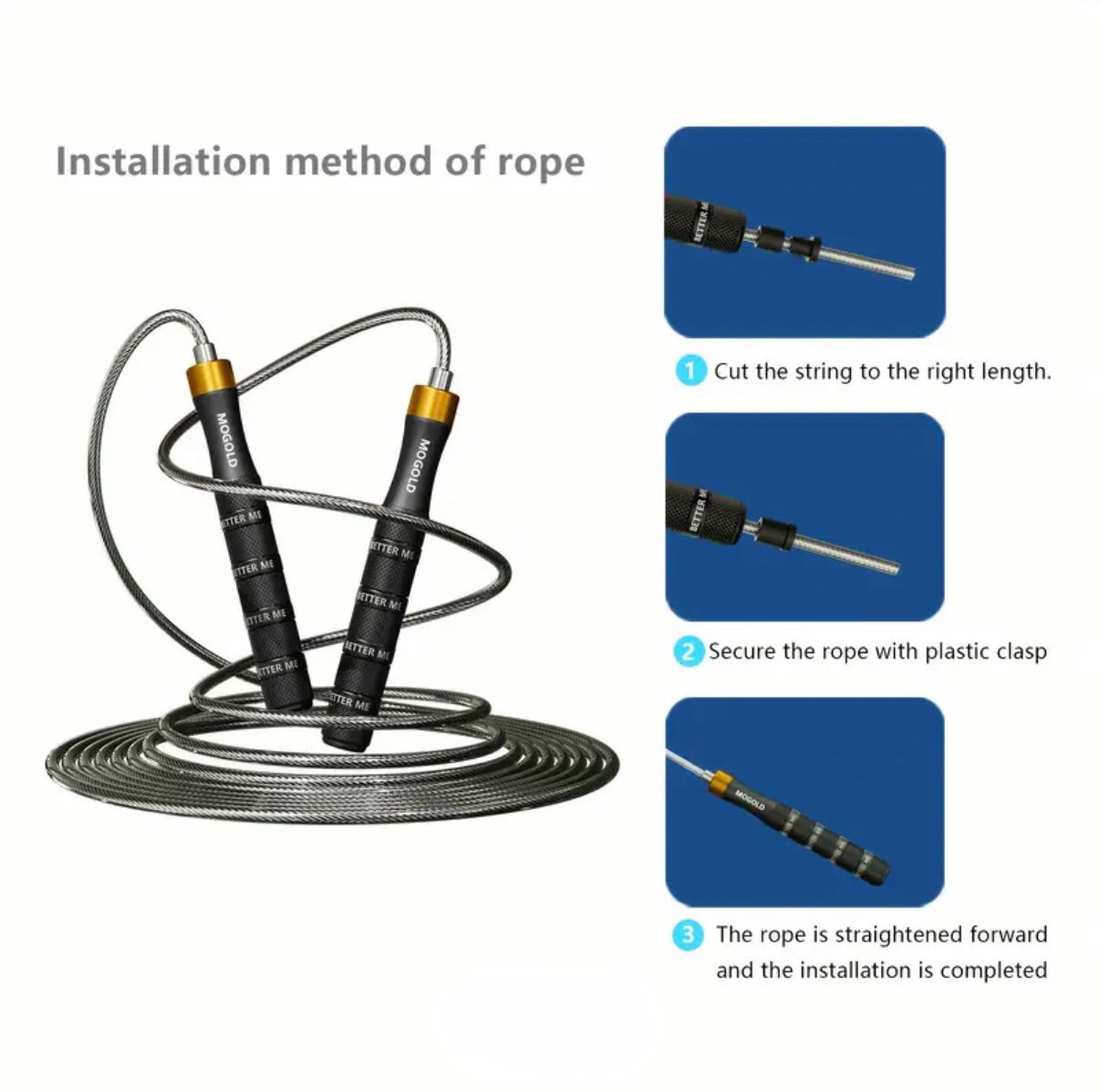 SPEED ROPE - Ajustable MOGOLD para adultos.